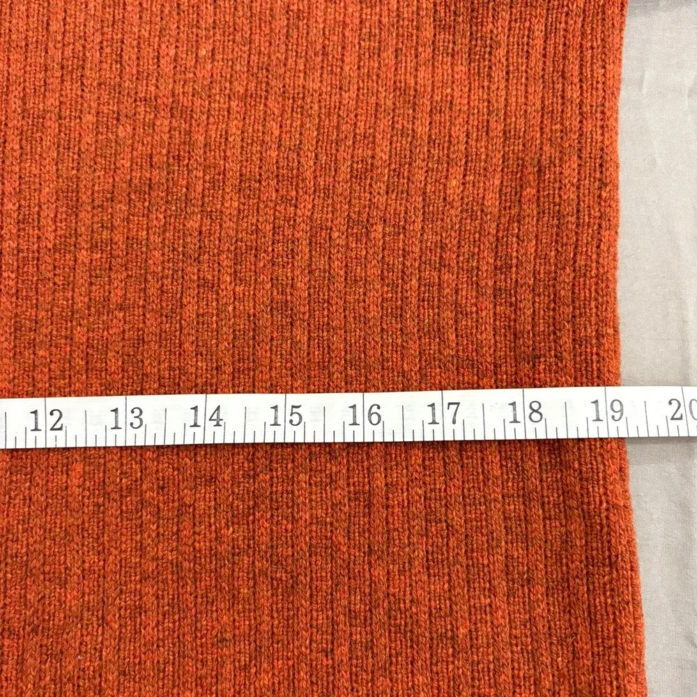 Banana Republic Mens M Lambswool Cashmere Quarter-Zip Elbow Patch Sweater Rust